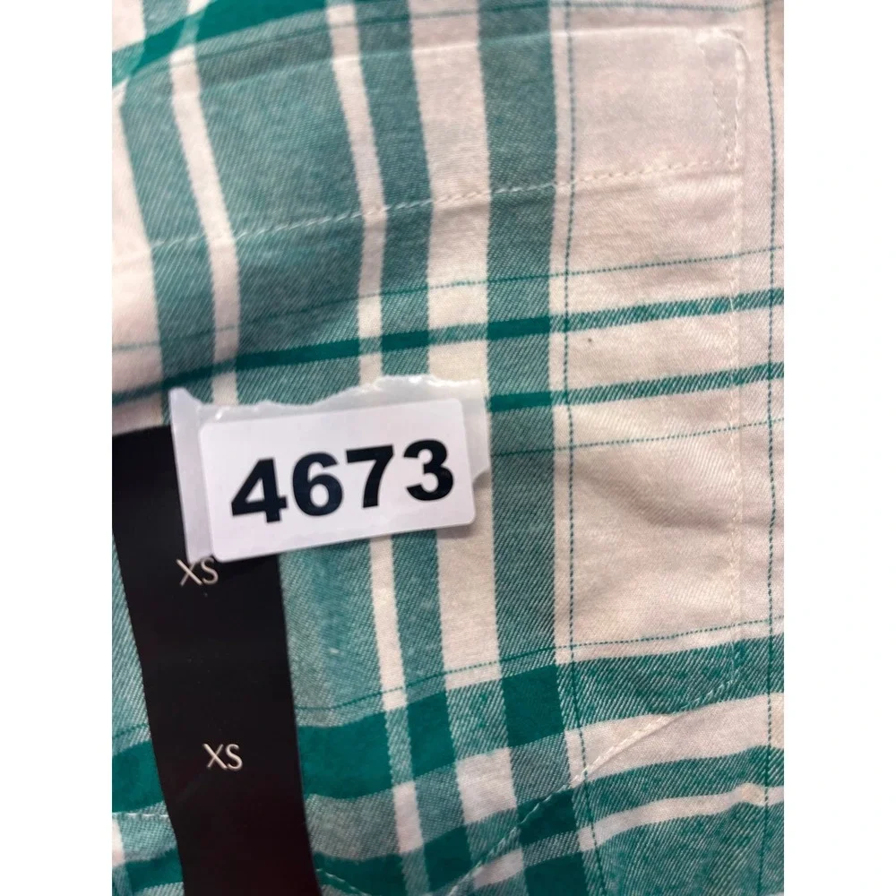 Banana Republic Mens Green White Plaid Button Down‎ Shirt XS NWT 595232-00-1